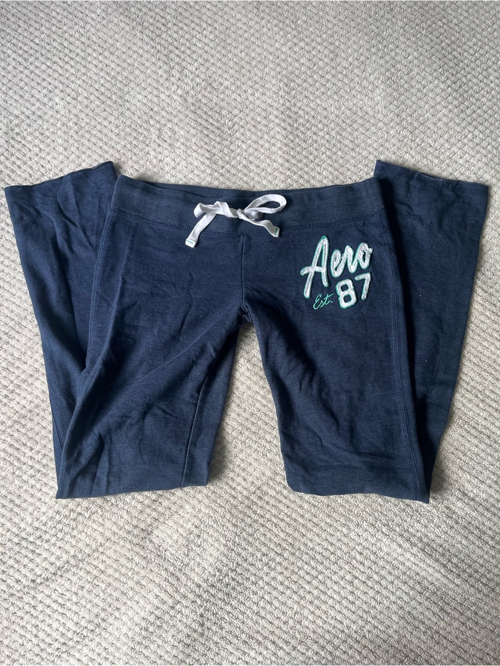 vintage y2k low rise Aeropostale Navy Women's sweatpants with Logo